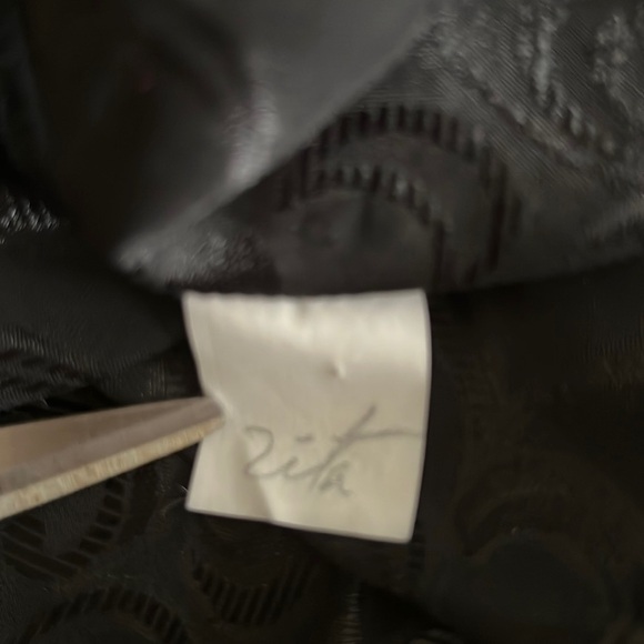 Vintage  Ethereal Designer Sample Ruffle Bottom Teddy Bodysuit Blk Burnout SZ S - Picture 9 of 9